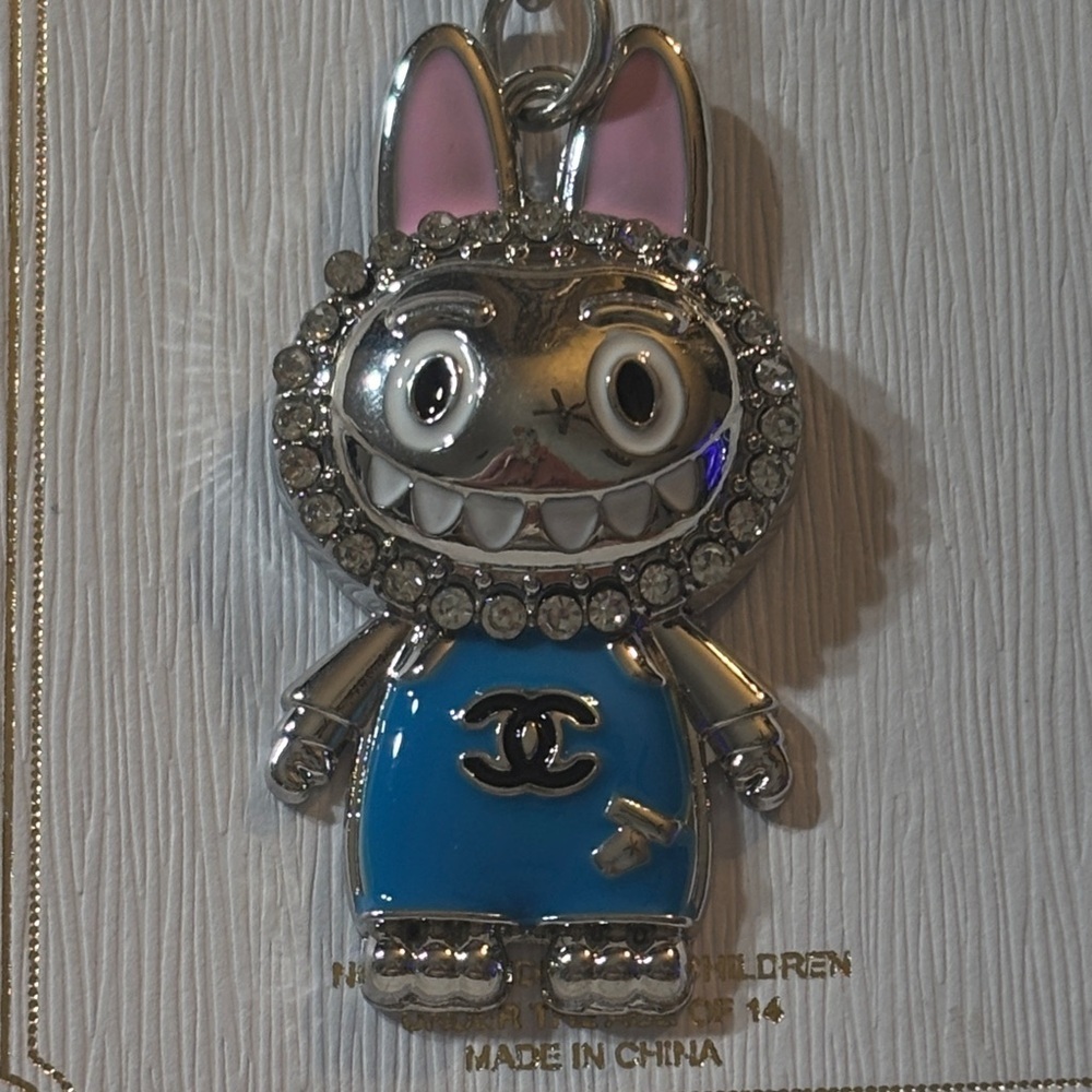 Blue and Silver Labubu Keychain/Bag Charm - Picture 2 of 2